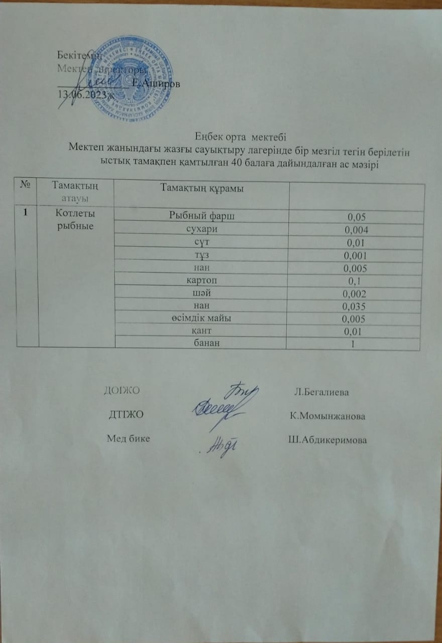 Ас мәзірі лагерь